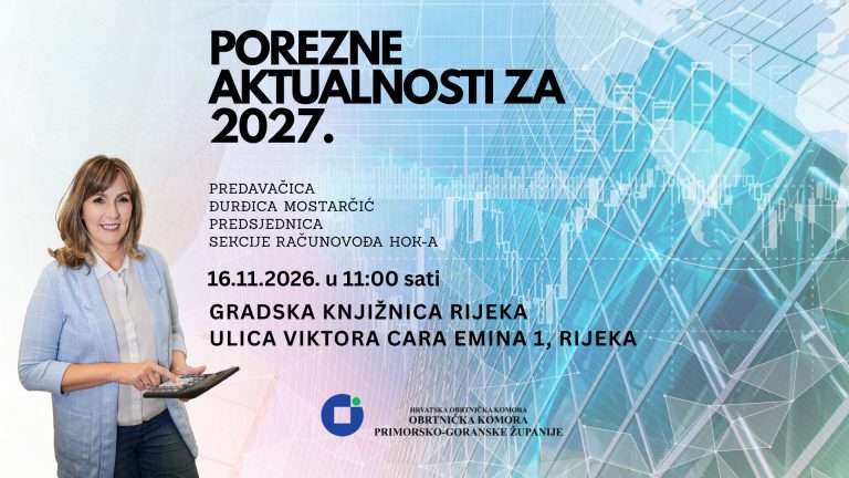 Najava seminara: Porezne aktualnosti za 2027.godinu / Đurđica Mostarčić